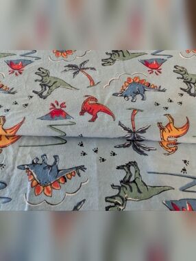 "Totally Roarsome" Dinosaur Flannel Fabric - 42" x 43"